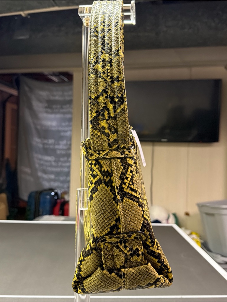 Hvisk Scape Small Shell Yellow Snakeskin Vegan Leather Shoulder Bag H2354 Nwt — image 5 of 8